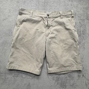 Carhartt Shorts Mens Medium Khaki Rugged Flex Relaxed Fit Canvas Utility Work‎